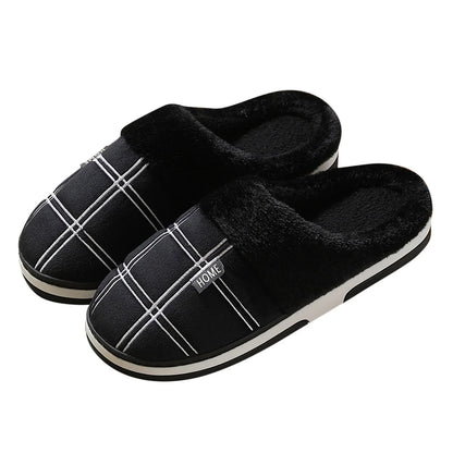 SuedeGlen Men's Winter Slippers - Plush Velvet Indoor Home Shoes with Non-Slip Waterproof Sole