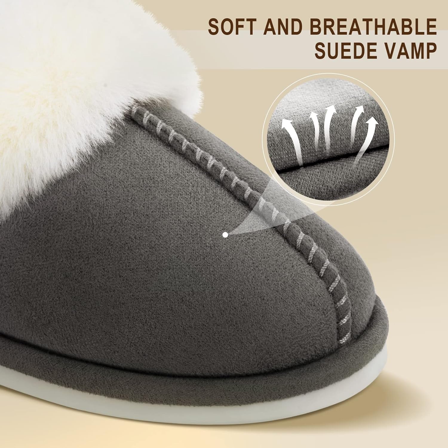 CozyCloud Women's Memory Foam Slippers - Fuzzy Faux Fur Slip-Ons for Indoor & Outdoor Winter Comfort