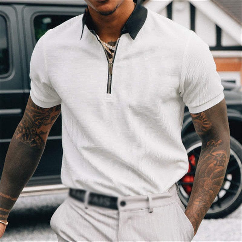 Men's White Relaxed Fit Polo T-Shirt