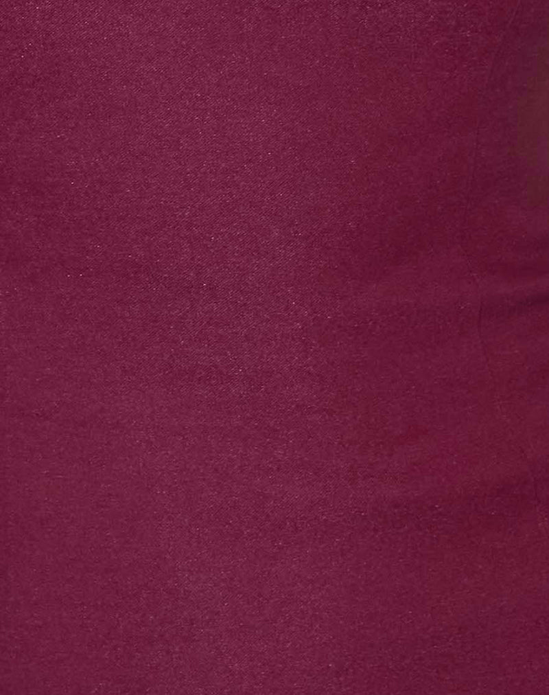 Kivara Bandeau Tailored Top in Burgundy