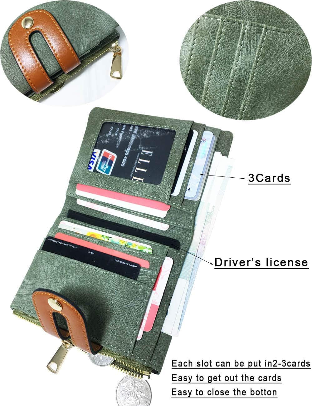 Women'S Rfid Small Bifold Leather Wallet