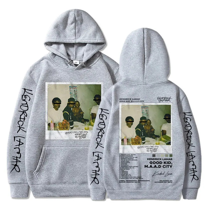 Kendrick Lamar Printed Hoodie - Unisex Oversized Hip Hop Sweatshirt for Men & Women