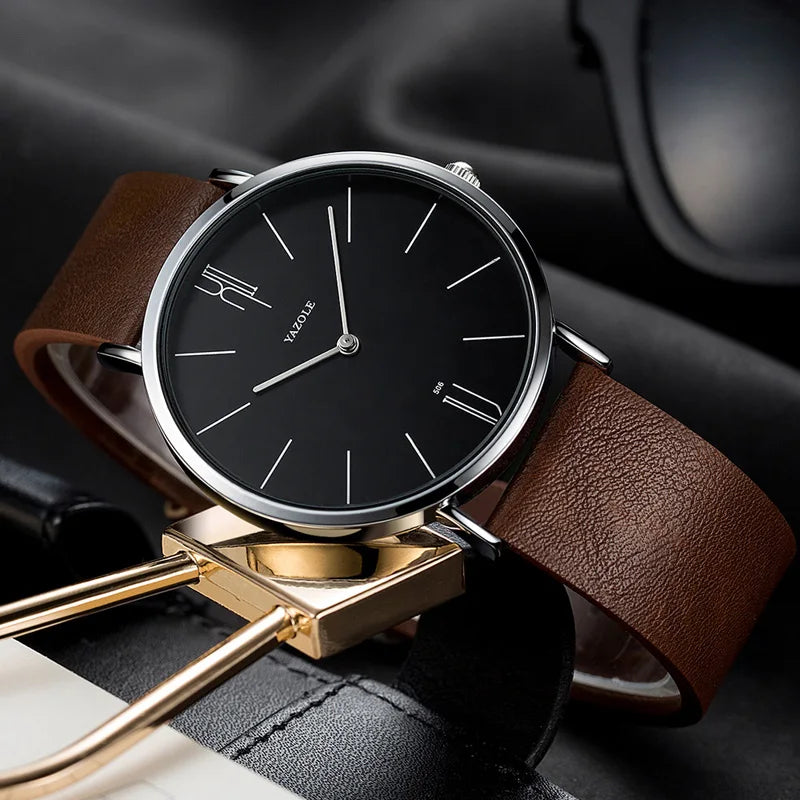 YAZOLE Luxury Leather Wrist Watch For Men