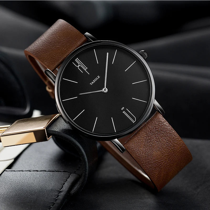 YAZOLE Luxury Leather Wrist Watch For Men