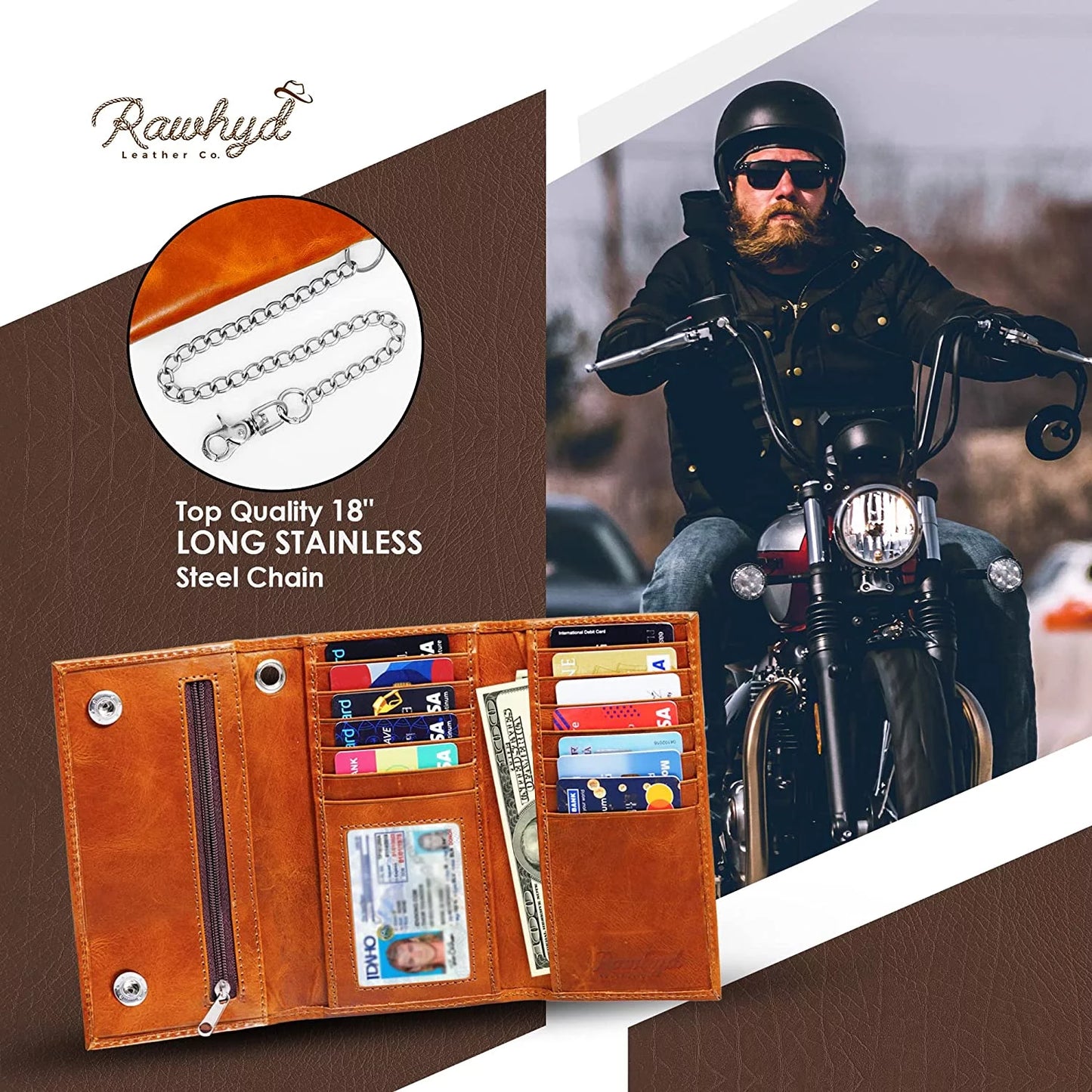 RAWHYD Leather Biker Wallet