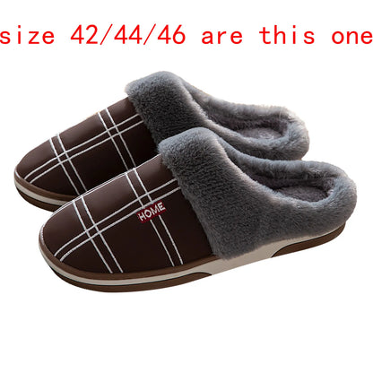 SuedeGlen Men's Winter Slippers - Plush Velvet Indoor Home Shoes with Non-Slip Waterproof Sole